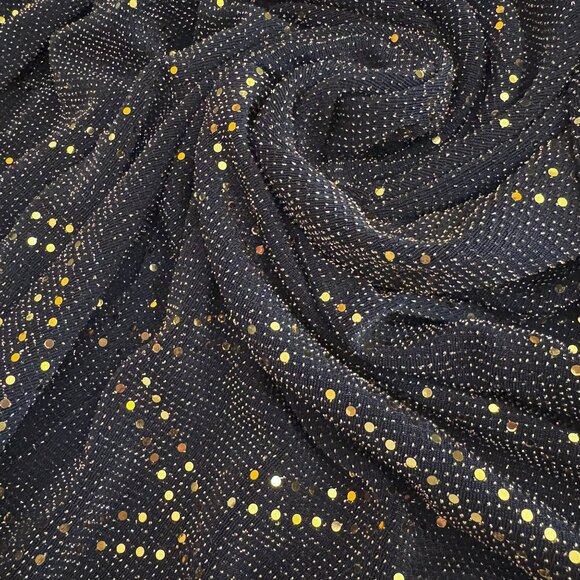 Nina Leonard Gold Glitter Midi Dress 3/4 Sleeve Gold and Black Size L - Picture 13 of 14